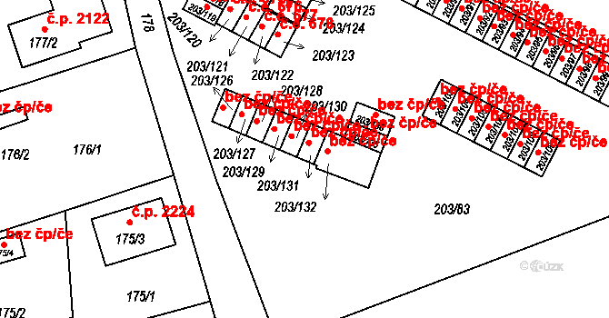 Tachov 41940512 na parcele st. 203/131 v KÚ Tachov, Katastrální mapa