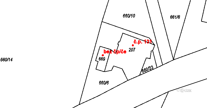 Frýdlant nad Ostravicí 42854512 na parcele st. 669 v KÚ Lubno, Katastrální mapa
