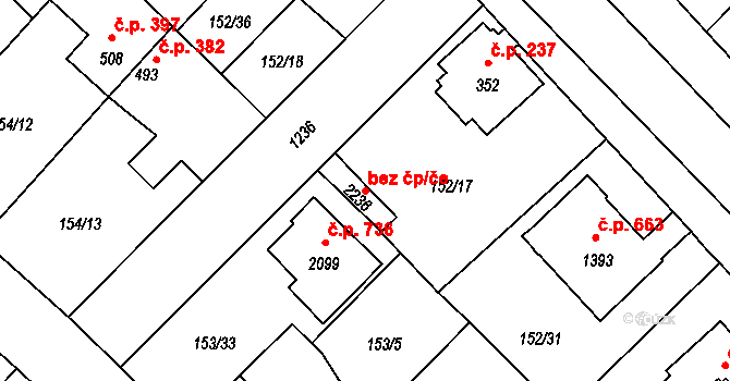Mariánské Lázně 43282512 na parcele st. 2236 v KÚ Úšovice, Katastrální mapa