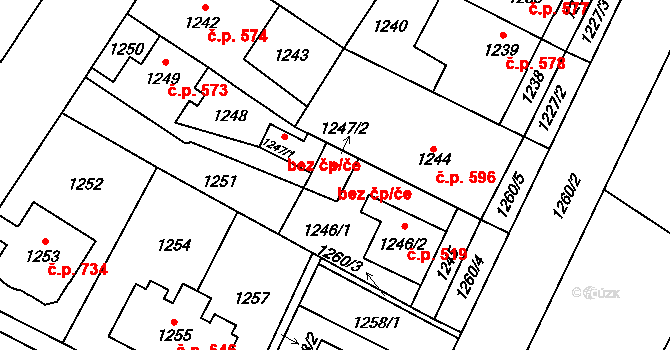 Chotěboř 44561512 na parcele st. 1247/2 v KÚ Chotěboř, Katastrální mapa