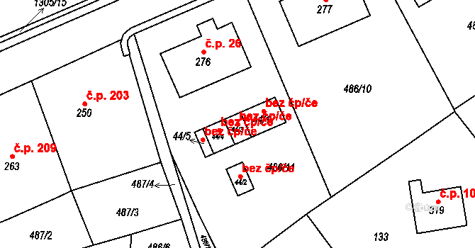 Lichkov 45469512 na parcele st. 44/3 v KÚ Lichkov, Katastrální mapa