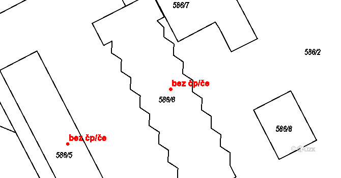 Boršov nad Vltavou 46893512 na parcele st. 586/6 v KÚ Boršov nad Vltavou, Katastrální mapa
