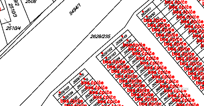 Zábřeh 48206512 na parcele st. 2629/162 v KÚ Zábřeh na Moravě, Katastrální mapa