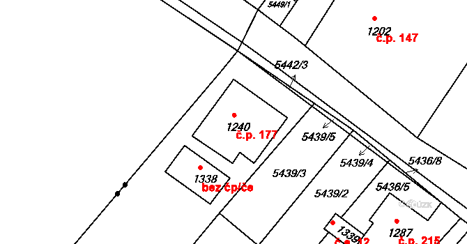 Filipov 177, Jiříkov na parcele st. 1240 v KÚ Filipov u Jiříkova, Katastrální mapa