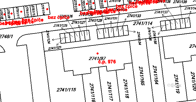 Bolatice 976 na parcele st. 2741/97 v KÚ Bolatice, Katastrální mapa