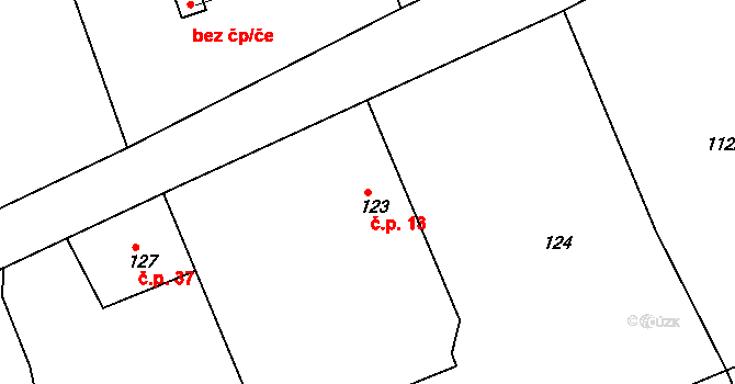 Prchalov 13, Příbor na parcele st. 123 v KÚ Prchalov, Katastrální mapa
