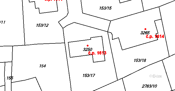 Lipník nad Bečvou I-Město 1613, Lipník nad Bečvou na parcele st. 3250 v KÚ Lipník nad Bečvou, Katastrální mapa