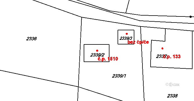 Lutyně 1510, Orlová na parcele st. 2339/2 v KÚ Horní Lutyně, Katastrální mapa