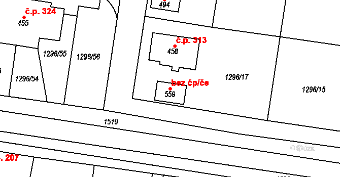 Česká Bělá 96749512 na parcele st. 559 v KÚ Česká Bělá, Katastrální mapa