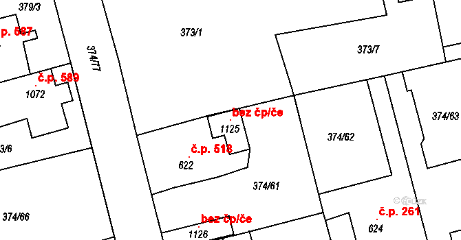 Libiš 102877513 na parcele st. 1125 v KÚ Libiš, Katastrální mapa