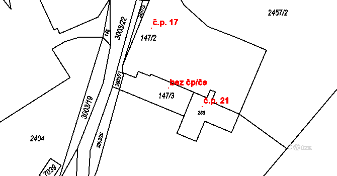 Neveklov 120506513 na parcele st. 147/3 v KÚ Mlékovice u Neveklova, Katastrální mapa