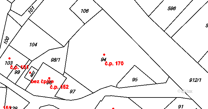 Janovice 170, Rýmařov na parcele st. 94 v KÚ Janušov, Katastrální mapa