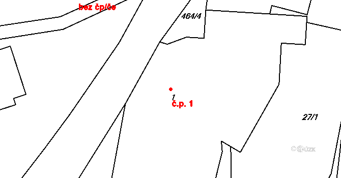 Manělovice 1, Vrchotovy Janovice na parcele st. 1 v KÚ Manělovice, Katastrální mapa