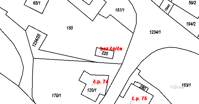 Javorník 148238513 na parcele st. 225 v KÚ Javorník u Svitav, Katastrální mapa