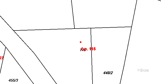 Žizníkov 115, Česká Lípa na parcele st. 175 v KÚ Žizníkov, Katastrální mapa