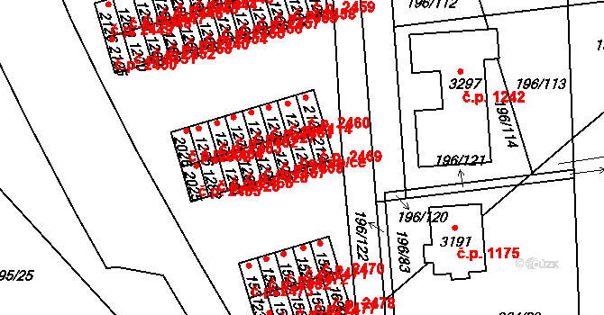 Sezimovo Ústí 2094 na parcele st. 1277 v KÚ Sezimovo Ústí, Katastrální mapa
