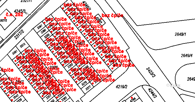 Brno 39484513 na parcele st. 3412 v KÚ Komín, Katastrální mapa