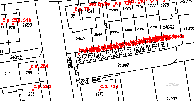 Hradec Králové 41601513 na parcele st. 1251 v KÚ Malšovice u Hradce Králové, Katastrální mapa