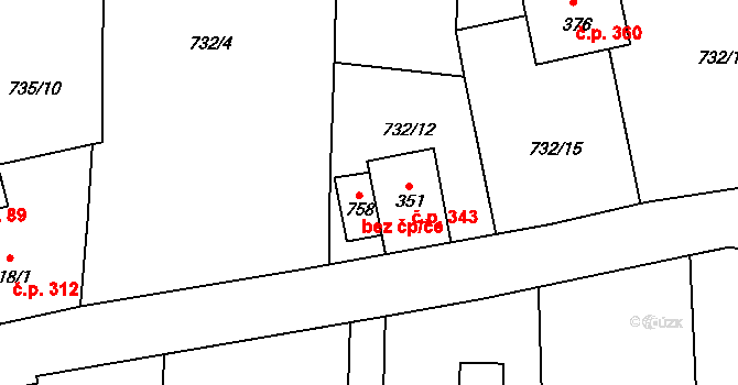 Jablonec nad Nisou 44193513 na parcele st. 758 v KÚ Kokonín, Katastrální mapa