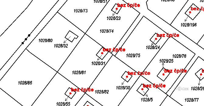 Bystřany 45078513 na parcele st. 1028/31 v KÚ Bystřany, Katastrální mapa