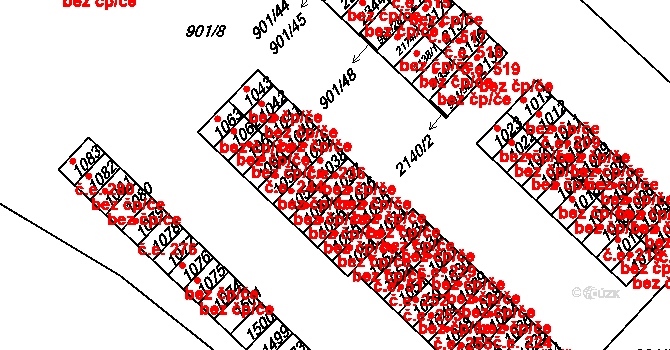 Pacov 45275513 na parcele st. 1037 v KÚ Pacov, Katastrální mapa