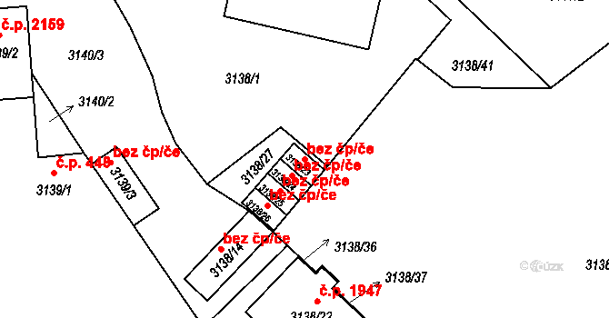 Pelhřimov 45281513 na parcele st. 3138/23 v KÚ Pelhřimov, Katastrální mapa