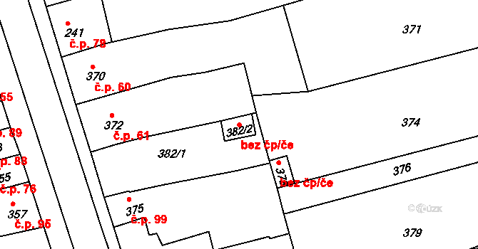 Mořice 49007513 na parcele st. 382/2 v KÚ Mořice, Katastrální mapa