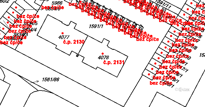Budějovické Předměstí 2131, Písek na parcele st. 4078 v KÚ Písek, Katastrální mapa