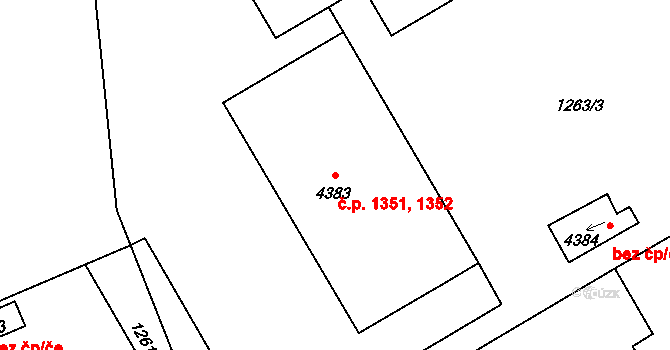Beroun-Město 1351,1352, Beroun na parcele st. 4383 v KÚ Beroun, Katastrální mapa