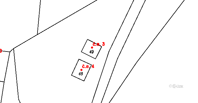 Drachkov 3 na parcele st. 49 v KÚ Drachkov u Strakonic, Katastrální mapa