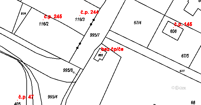 Rožďalovice 117466514 na parcele st. 685 v KÚ Rožďalovice, Katastrální mapa