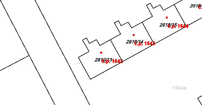 Nusle 1542, Praha na parcele st. 2910/13 v KÚ Nusle, Katastrální mapa