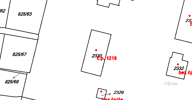 Prachatice II 1218, Prachatice na parcele st. 2330 v KÚ Prachatice, Katastrální mapa