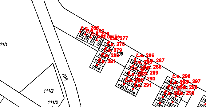 Ostopovice 279, Katastrální mapa
