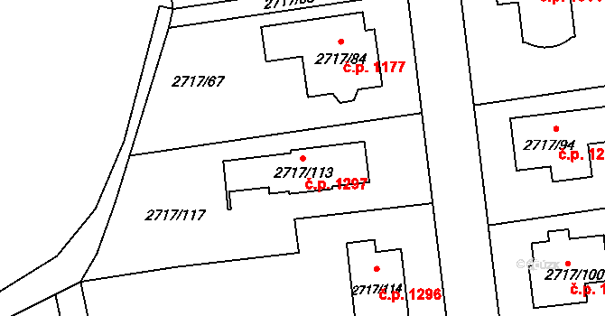 Kylešovice 1297, Opava na parcele st. 2717/113 v KÚ Kylešovice, Katastrální mapa