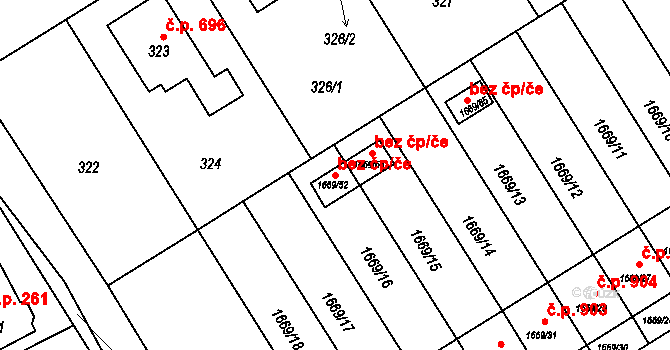 Odry 38972514 na parcele st. 1669/52 v KÚ Odry, Katastrální mapa