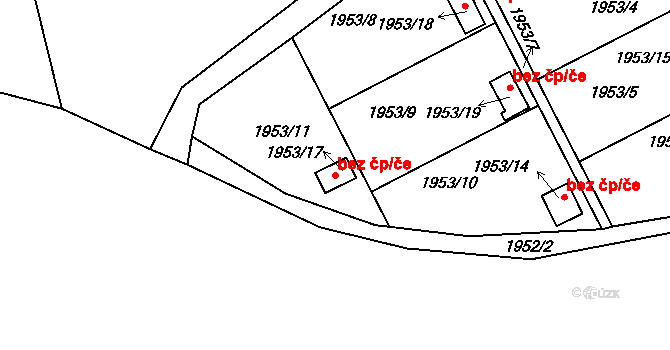 Třinec 40203514 na parcele st. 1953/17 v KÚ Lyžbice, Katastrální mapa