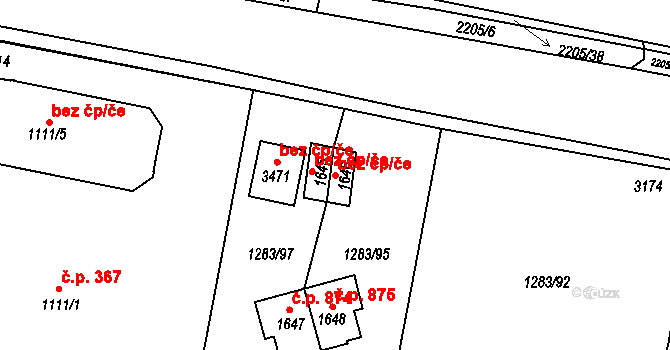 Litomyšl 41505514 na parcele st. 1646 v KÚ Litomyšl, Katastrální mapa
