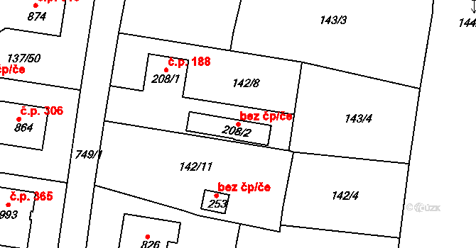 Františkovy Lázně 42587514 na parcele st. 208/2 v KÚ Horní Lomany, Katastrální mapa