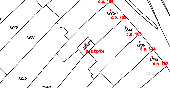 Nivnice 42703514 na parcele st. 1245/2 v KÚ Nivnice, Katastrální mapa