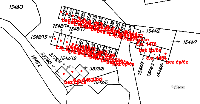 Pelhřimov 42790514 na parcele st. 1548/18 v KÚ Pelhřimov, Katastrální mapa