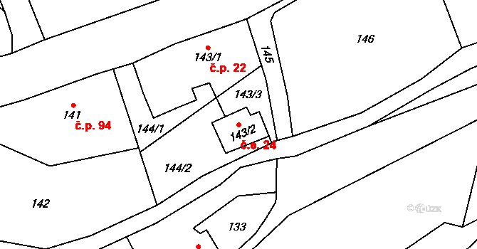 Rýmařov 48860514 na parcele st. 143/2 v KÚ Jamartice, Katastrální mapa