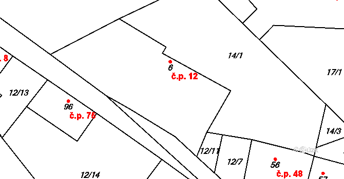 Bělečko 12, Býšť na parcele st. 6 v KÚ Bělečko, Katastrální mapa