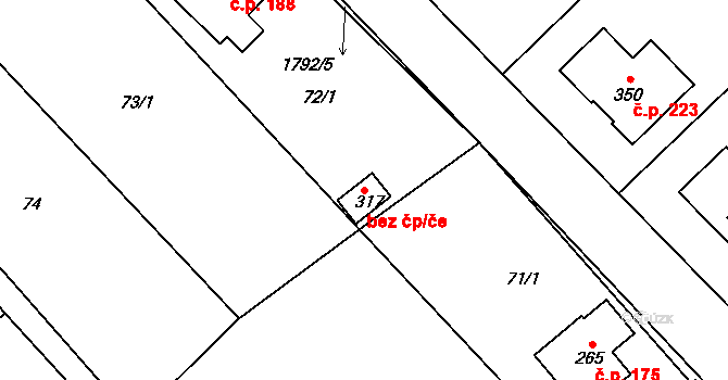 Kejžlice 78859514 na parcele st. 317 v KÚ Kejžlice, Katastrální mapa