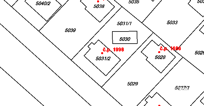 Pod Bezručovým vrchem 1998, Krnov na parcele st. 5031/2 v KÚ Krnov-Horní Předměstí, Katastrální mapa