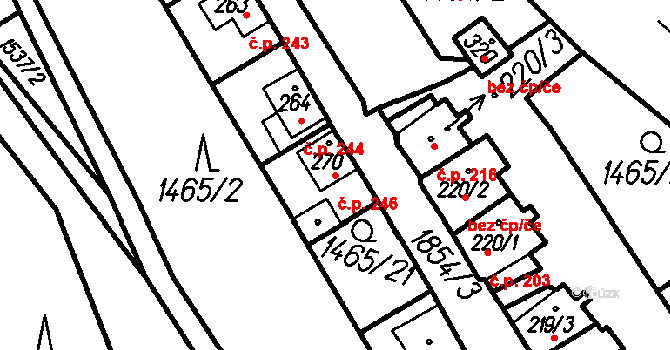 Oloví 246 na parcele st. 270 v KÚ Oloví, Katastrální mapa