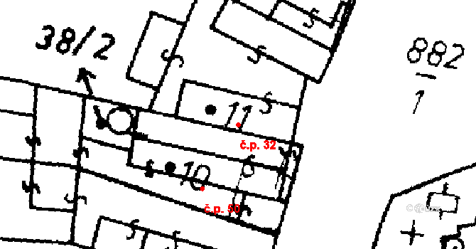 Heřmaň 32 na parcele st. 11 v KÚ Heřmaň, Katastrální mapa