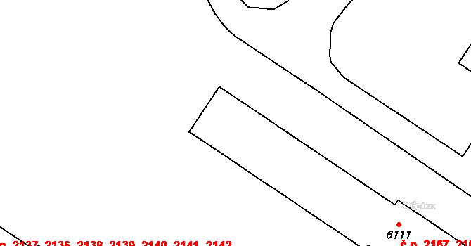 Žďár nad Sázavou 6 2161,2162,2163,2164,, Žďár nad Sázavou na parcele st. 6111 v KÚ Město Žďár, Katastrální mapa