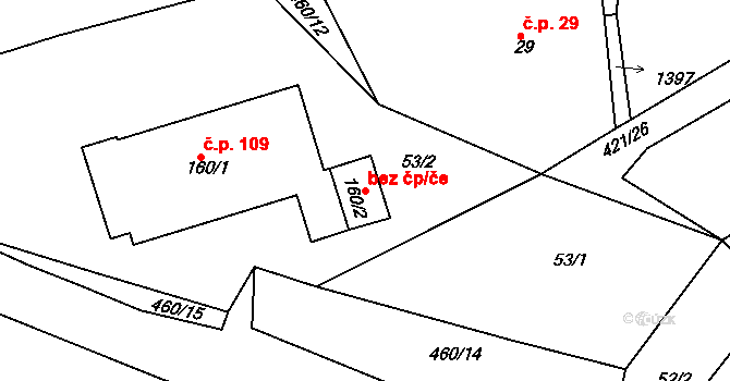 Dušejov 38662515 na parcele st. 160/2 v KÚ Dušejov, Katastrální mapa