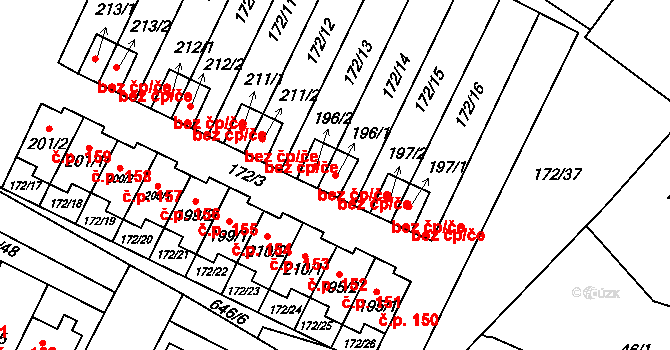 Katusice 42173515 na parcele st. 196/1 v KÚ Katusice, Katastrální mapa